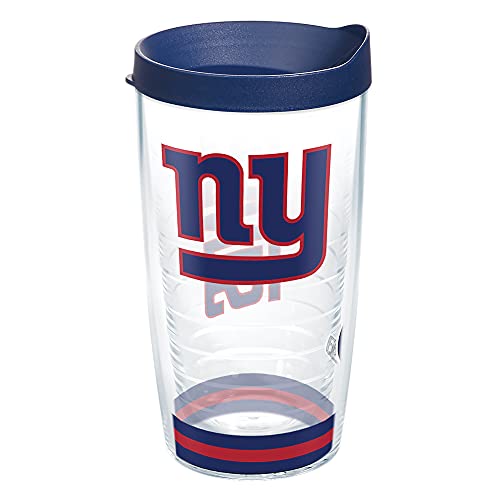 Image of Tervis Made in USA Double Walled NFL New York Giants Arctic Insulated Tumbler Cup Keeps Drinks Cold & Hot, 16oz, Clear