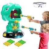 EagleStone Moveable Dinosaur Shooting Toys for Kids, Triceratops Dino Shooting Games with 2 Gun, 48 Balls, LCD Score Record, for Boys and Girls, Party Favor for Indoor and Outdoor