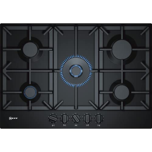 Neff T27DS59S0 N70 Plaque de cuisson à gaz 5 brûleurs Noir avec supports en fonte 75 cm