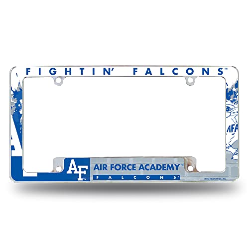 Rico Industries NCAA Air Force Academy Falcons Primary 12" x 6" Chrome All Over Automotive License Plate Frame for Car/Truck/SUV