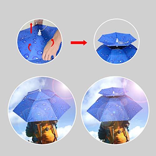 image for NEW-Vi Fishing Umbrella Hat Folding Sun Rain Cap Adjustable Multifunct
