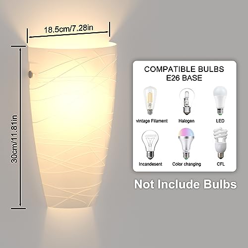 Wall Sconces Set of Two Wall Mount Light Fixtures Acrylic Shade Hallway Sconces - Image 8