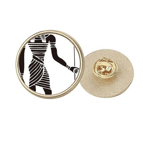 Broche ronde Anubis dorée : sublimez une veste terne avec l'Égypte