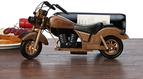 Soporte para botella de vino estilo motocicleta de madera miniatura 6