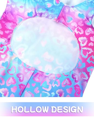 Image of Girls Swimsuits Back Cutout Bathing Suits for Girls 6-14 Removable Chest Pad Quick Dry for Swim Team Beach Pool