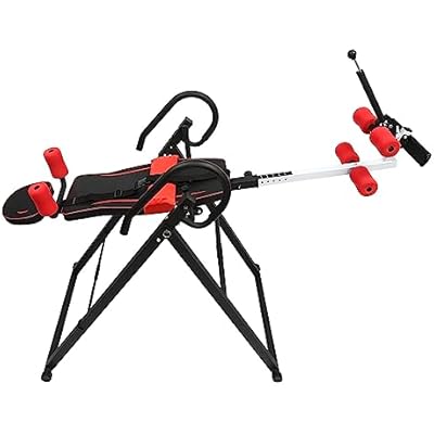 Inversion Tables For Back Pain,Foldable Heavy Duty Inversion Table Teeter Machine With Extended Ankle Lock Handle, Gym Inversion Table Gravity Hang Back Pain Relief Fitness Table
