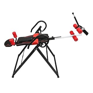 TITIDU Heavy Duty Foldable Inversion Table Back Pain Relief Stretcher Machine, Inversion Table, Extended Ankle Lock Handle, Back Pain Relief Kit 330LBS （4.27-6.07ft ）