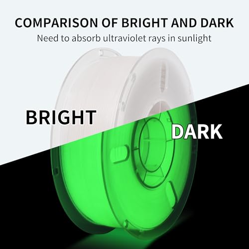Image of RAMBERY Glow in The Dark Green 3D Printer Filament Luminous PLA Filament 1.75mm 3D Printing Filament Fit Most FDM Printers, 1kg(2.2lbs) /Spool