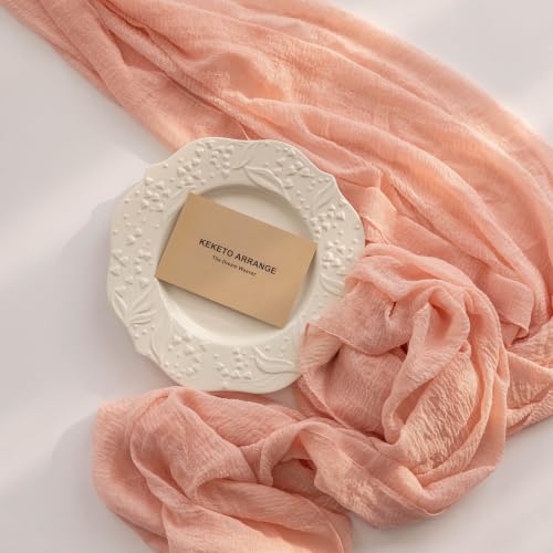 Image of 2Pcs Pink Cheesecloth Table Runner 120 Inches for Party Home Decor