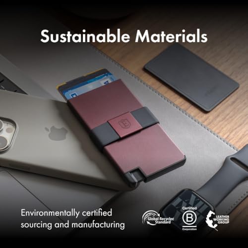 Image of Ekster - Aluminum Cardholder Pro Wallet - All-Metal Aluminum Wallet for Men - Fits 7 Cards, RFID Blocking Layer, Ultra-Thin, Minimalist, Push Button, Card Access, Expandable, Trackable (Desert Red)