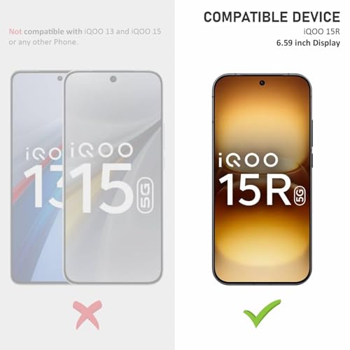 Image of SupCares Tempered Glass for iQOO 15R (6.59 Inch) With Installation Kit | 9H Edge to Edge Screen Protector | Black