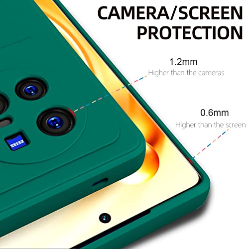Image of Kapa Matte Lens Protective Shockproof Flexible Back Cover for Vivo X80, Slim Silicone with Soft Lining Shockproof Flexible Full Body Bumper Case (Green)