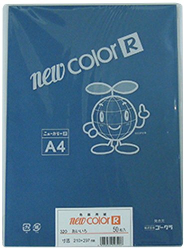 リンテック 色画用紙 ゴークラニューカラーR A4 あいいろ50枚NO320