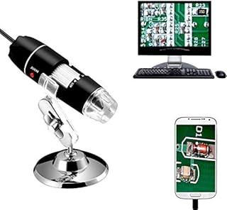 Jiusion 40 to 1000x Magnification Endoscope, 8 LED USB 2.0 Digital Microscope, Mini Camera with OTG Adapter and Metal Stand, Compatible with Mac Windows 7 8 10 11 Android Linux