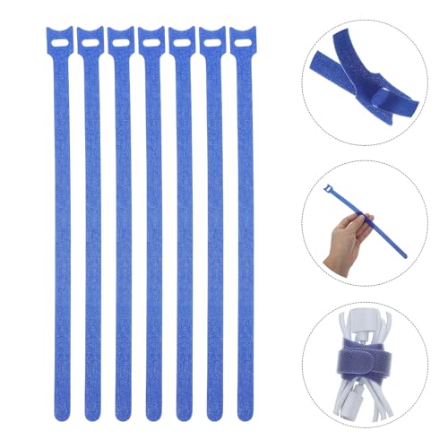 SHINEOFI 100 piezas de Sujeta Cables Reutilizables con Gancho y Bucle para Cables de Carga y Gestión Eléctrica, Correas de Sujeción de Alta Resistencia para Escritorio y Organización de Cables de Computadora, Azul miniatura 7