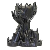 Poranlem Melted Woman Goddess Head Planter Indoor Medusa Face Flower Pot with Drainage and Tray Unique Succulent Pot Gift for Home Decor Dopamine Artistic Room (Black)