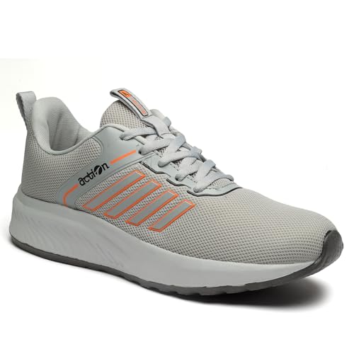 Image of Action | Athleo | SWIFT-151 | Men's | Lace-Up | Running | Shoes | Durable | Comfortable | Breathable | Lighweight | Sports | Shoes Light-Grey