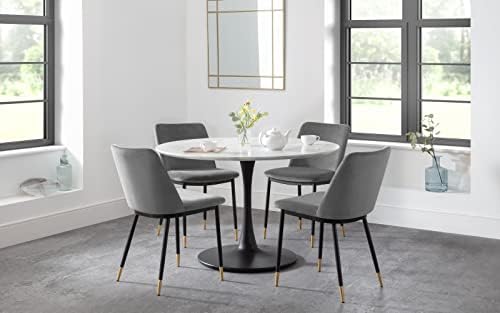 Julian Bowen Holland Round Pedestal Table, Black & White