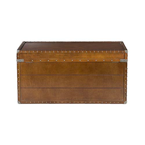 Southern Enterprises Steamer Storage Trunk Cocktail Table, Walnut Finish #TOP1