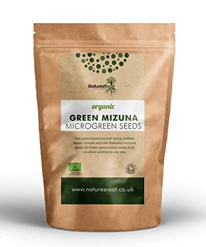 Nature's Root Biologische Groene Mizuna Zaden 500g - Japanse Mosterd | Kiemende microgreens | Groentezaden | Smakelijke voeding | Superfood-supplement
