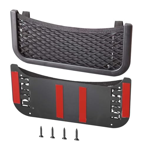 Universal Boat Caddy Organizer Mesh Bag, Plastic Frame Net Pocket, Boat Storage Accessories for Small Items Such As Phones, Tools, Car / RV / Truck Storage Net with Screws（10.2 x 4.8 Inch ） (1 Piece )