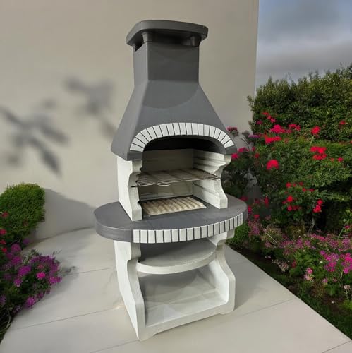 Image of K2 Grey Masonry BBQ Garden Outdoor Charcoal Grill B