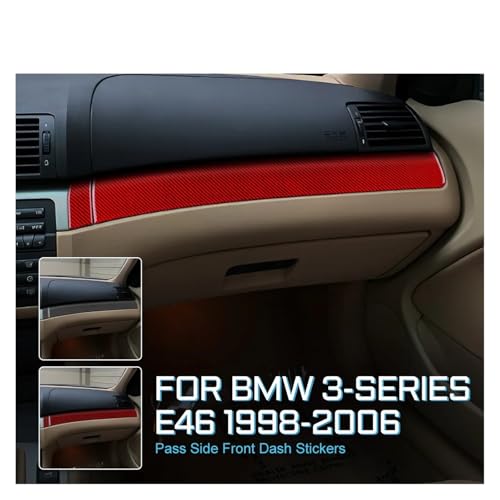 Accessoires de voiture BMW E46 garniture de carbone rouge mat côté passager - 3