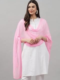 MOOLYAVAAN PRODUCTS 2.50 Meters Solid Chiffon Dupatta, Lightweight Designer Chunni, Scarf for Ethnic Wear, Casual Wear -Pa... Price In India