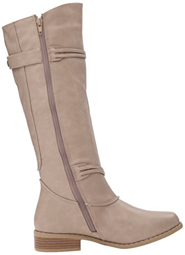 Brinley Co. Womens Regular, Wide Calf And Extra Wide Calf Tall Buckle Riding Boots Stone, 8.5 Regular Us #TOP5