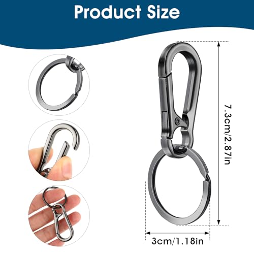 Amaxiu Robuster Metall Schlüsselanhänger, Zinklegierung Karabiner Schlüsselanhänger mit Schlüsselring Schnellverschluss Karabiner Clips Schlüsselanhänger Halter Organizer Finder Haken (8 Stück)