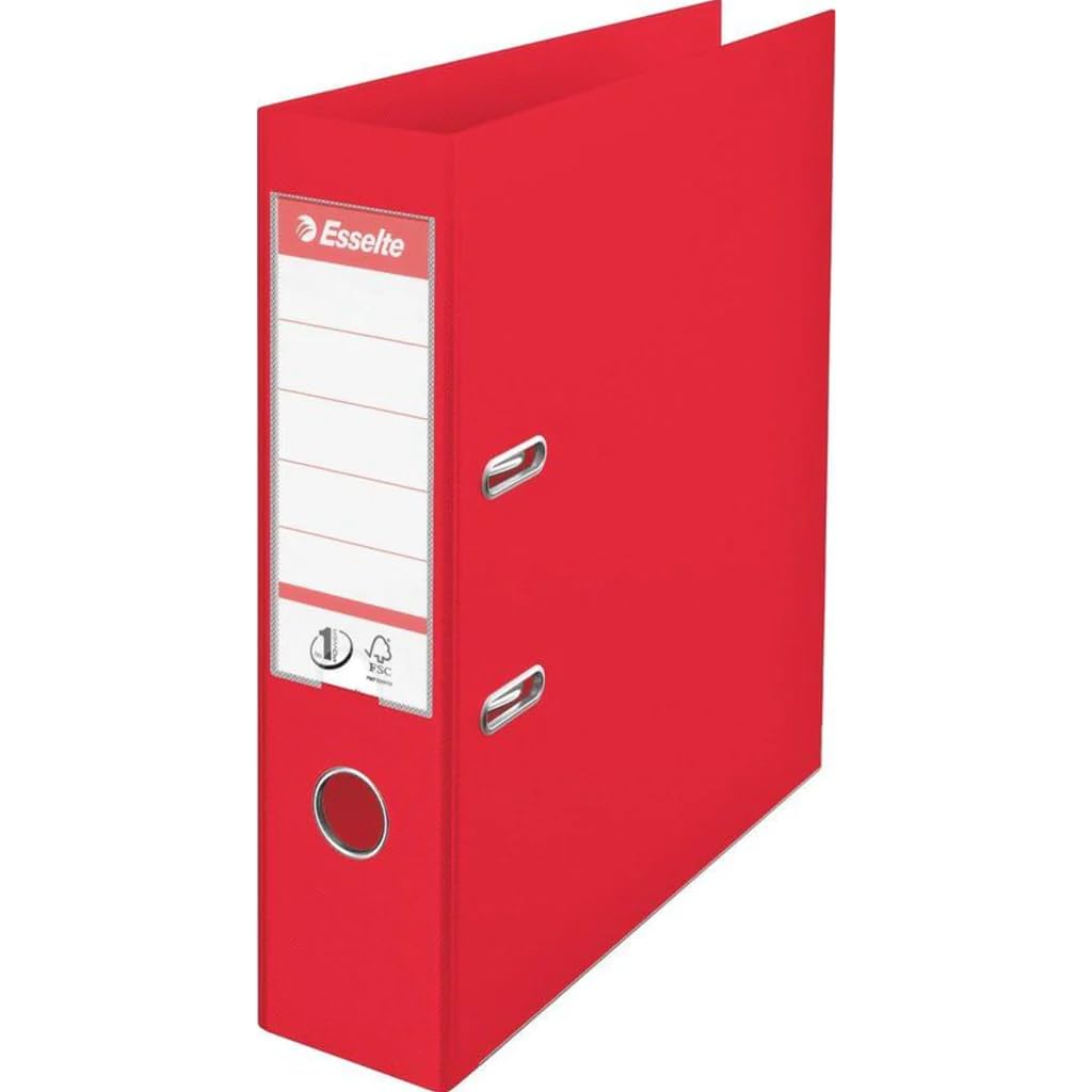 Esselte, N°1 Power, confezione da 5 raccoglitori a leva, rosso, dorso 75 mm, A4, PP, 162530