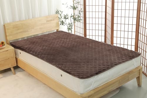 HOME COCCI 敷きパッド 【ふんわり あったか フランネル】 シングル 冬用 静電気防止 洗える マイクロファイバー ベッドパッド なめらかな肌触り(100×200cm ブラウン)