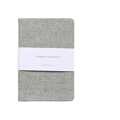 Carnet en lin gris L : lot de 2 cahiers de 256 pages à couverture rigide