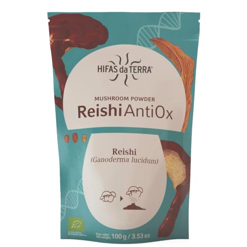 HIFAS DA TERRA   Reishi Antiox 100% Polvo de Reishi   Superfood Polvo de Hongos   Antioxidante, Refuerza el Sistema Inmunitario y Protege el Envejecimiento Celular   100 g