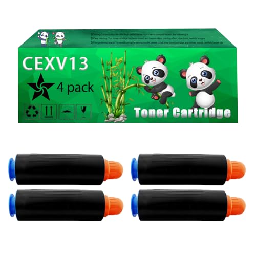 Replacement CEXV13 Toner Cartridge Compatible for Canon iR5570 iR6570 Printers, Up to 45000 Pages, Vivid Colors, Contains Chip (4 Pack Black)