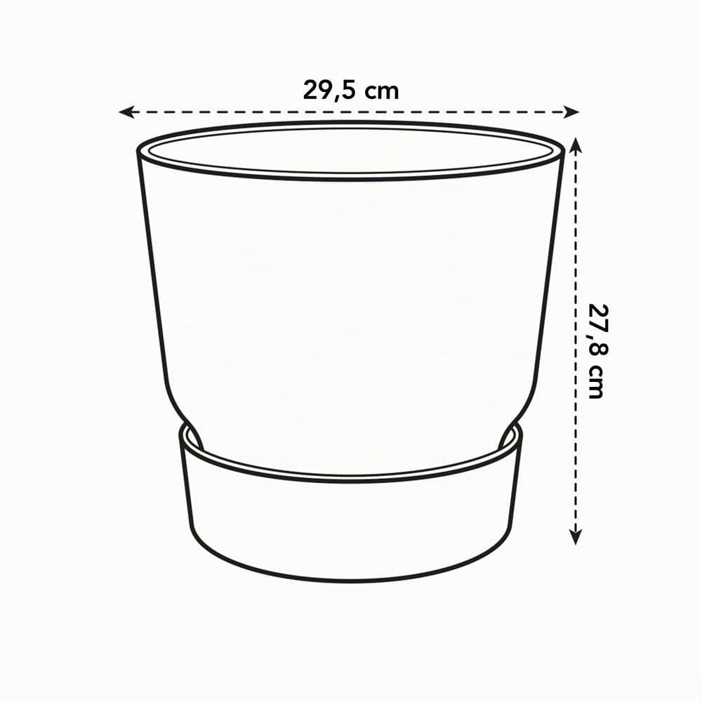 Elho Greenville Ronde 30 | Lot de 2 Pot de Fleur - Living Noir