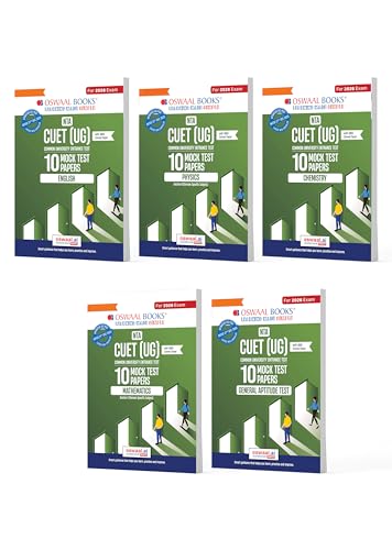 Image of Oswaal NTA CUET (UG) Mock Test Papers | English, Physics, Chemistry, Maths & General Aptitude Test (Set of 5 Books) | For 2026 Exam | Includes 2025 Paper- fully solved | With Oswaal AI
