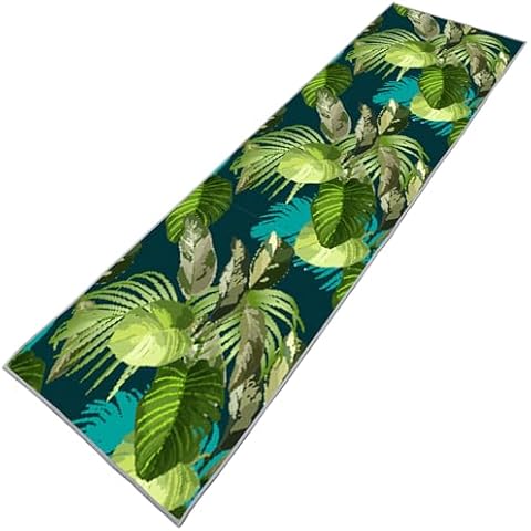 TUOJINRUIDA Hawaiian Leaf Print Runner Rug Cover