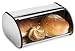 Greenco Stainless Steel Bread Bin Storage Box, Roll up Lid (Stainless steel)