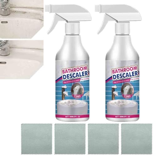 Eliminador De Manchas Para Manchas Resistentes,Limpiador Descalcificador De BañO,Spray De Espuma Descalcificador De BañO Multiusos,Para bañO,BañEras,Inodoros,Fregaderos,Ducha (2 piezas)