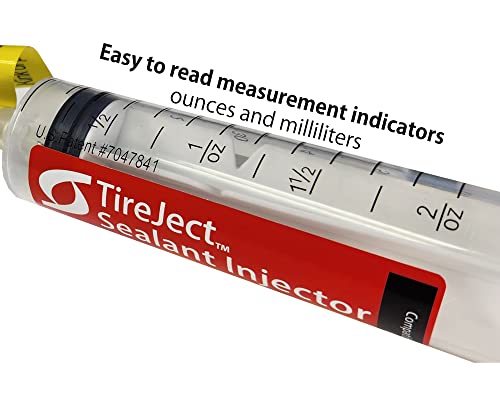 TireJect Tire Sealant Injector - Tubeless Sealant Injector Syringe Applicator Presta & Schrader Compatible - Easy Tire Sealant Installation for Bicycle & All Vehicles - 2oz with Valve Core Tools - Thumbnail 2