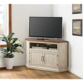 Martin Svensson Home Rustic Stamd Corner TV Stand Antique White and Honey Tobacco 41eEB1Ao5VL. SS280