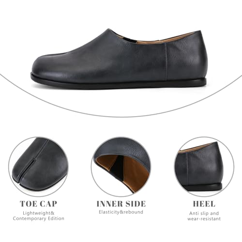 Image of UBWDU Split Toe Shoes Tabi Shoes Women Wide Width Round Toe Ballet Flats for Women