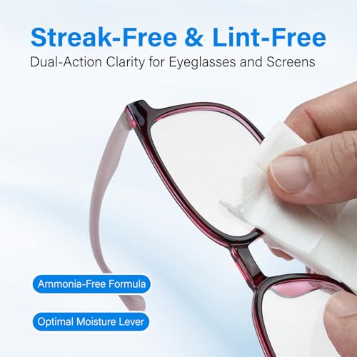 image for SPINGO 200 Count Lens Wipes for Eyeglasses, Eye Glasses Cleaner Wipes,