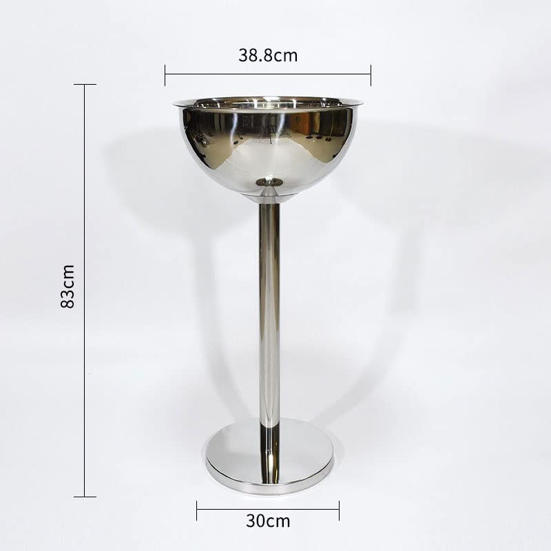 caihuashopping Eiseimer Eile Eimer Vertikal mit Rack Champagner Eimer Verdickter Edelstahl EIS Weinbecken Bar Ware Beverage Barware Zubehör Eiskübel Sektkühler (Color : B)
