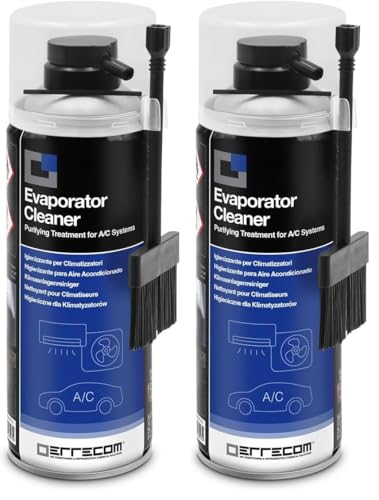 Errecom Evaporator Cleaner Pro,Limpiador para aires acondicionados con cepillo dispensador especial de cerdas duras para uso directo en intercambiadores de calor, guantes desechables incluidos,400 ml