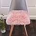 Softlife Square Faux Fur Sheepskin Chair Cover Seat Cushion Pad Super Soft Area Rugs for Living Bedroom Sofa (1.6ft x 1.6ft, Pink)