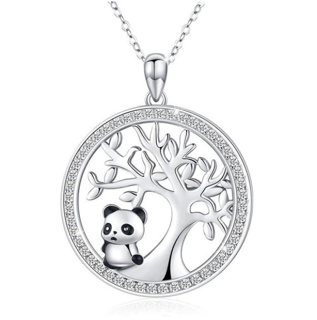 Bling Queen Womens Tree Of Life Panda Pendant Necklace With Rhinestone, Elegant Necklaces, Clavicle Chain Necklace, Tree Of Life Necklace, Necklaces For Women, Panda Pendant Necklace(Silver) (B0CX1BCJ2G) Amazon Price History, Amazon Price Tracker