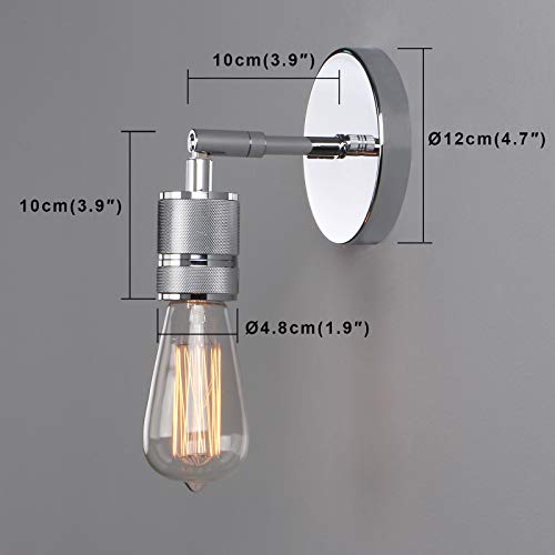Image of Phansthy Industrial Wall Sconces Set of Two Chrome Polished Single Sconce Wall Lighting