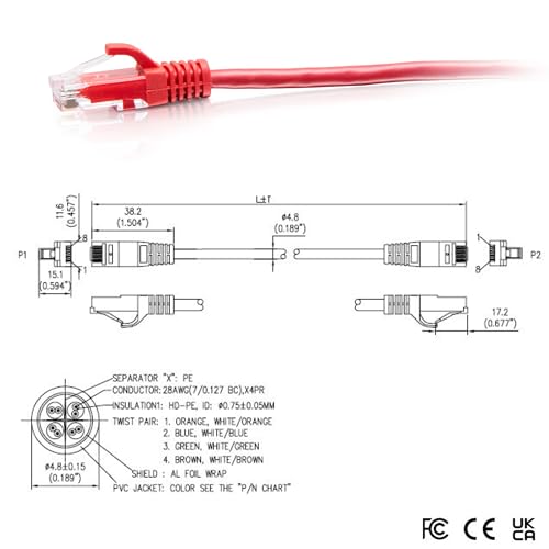 Cable Red Cat6a UTP Snagless 4.5 m Rojo miniatura 2